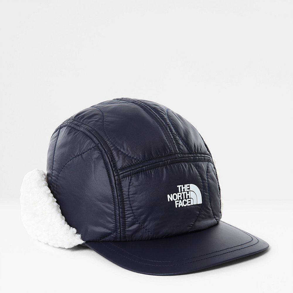 The North Face Caps Mens Australia - The North Face Earflap Insulated Navy / White (TIV-471932)